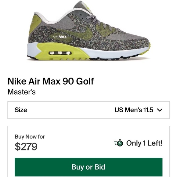 NIKE AIR MAX 90 GOLF Masters EUC Men’s Size 11 - Picture 5 of 5
